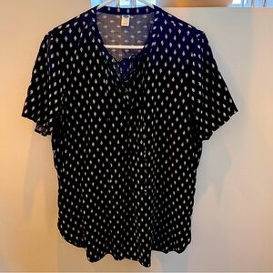 Black Old Navy tie-front blouse
